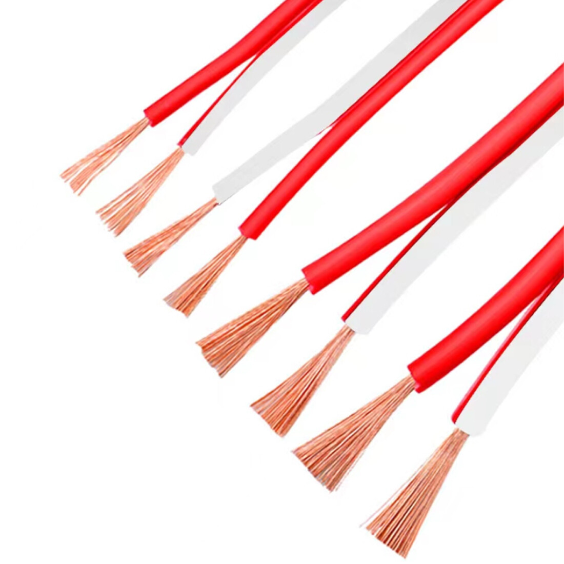 Twin 2 Core Cable 0.3mm² ~ 2.5mm² Flat Thin Wall Wire Red/Black Automotive