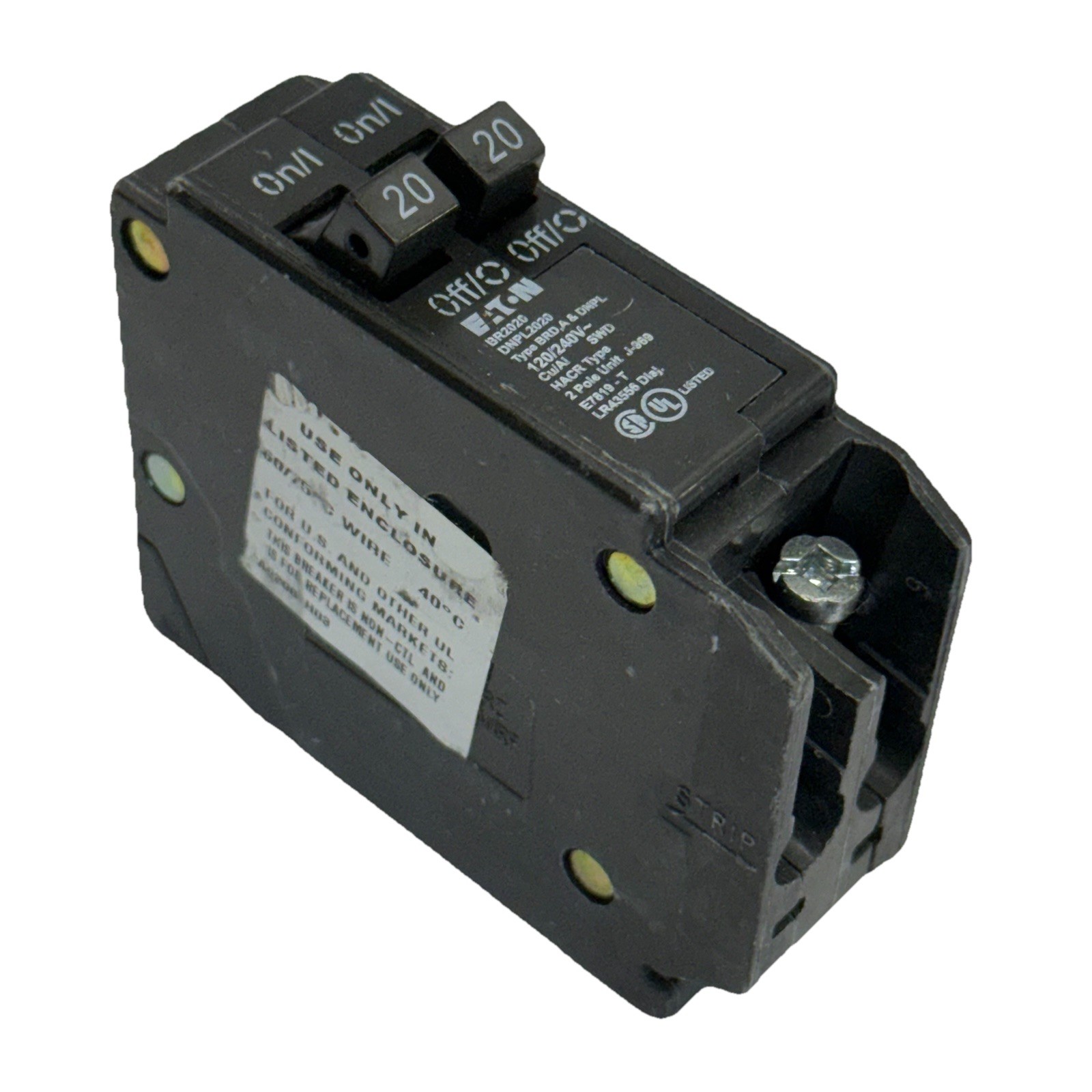 EATON BR2020 MOLDED CASE CIRCUIT BREAKER 20A – 1PHASE – 120V
