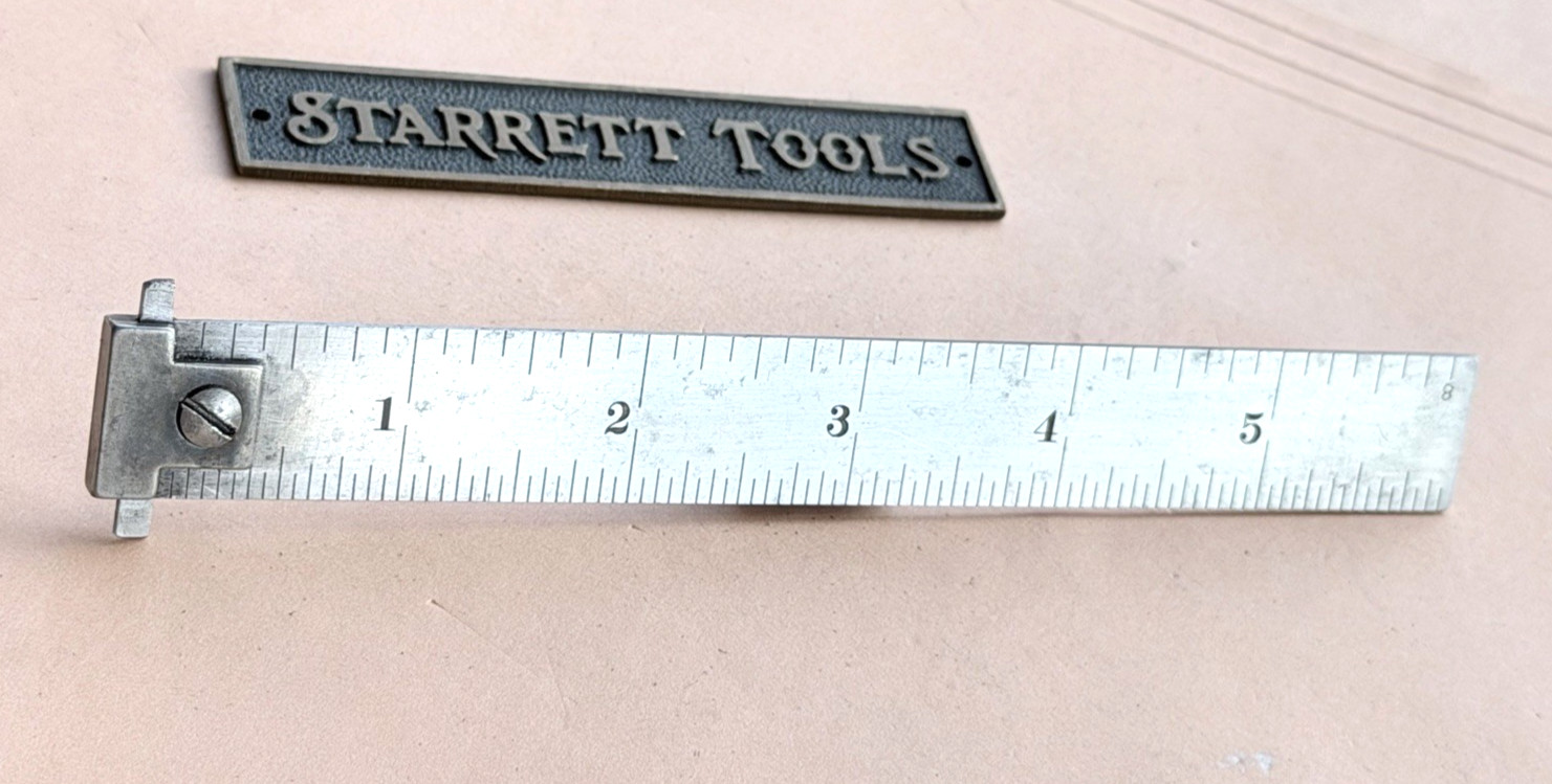 STARRETT DH604R-6 6″ Long Double Hook Spring-Tempered Steel Rule W/inch Grad.