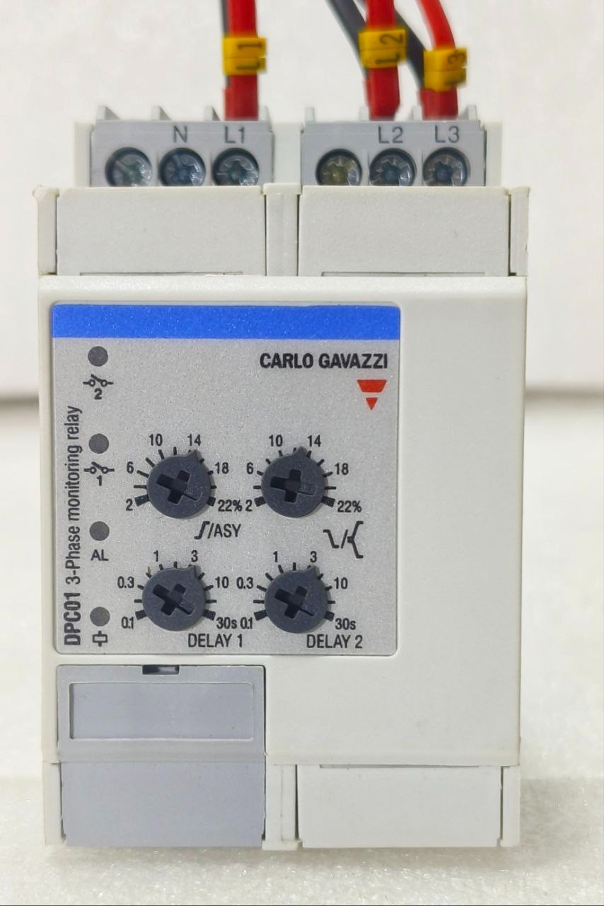 CARLO GAVAZZI DPC01DM44 TRUE RMS 3-PHASE VOLTAGE MONITORING RELAY – 208-690VAC