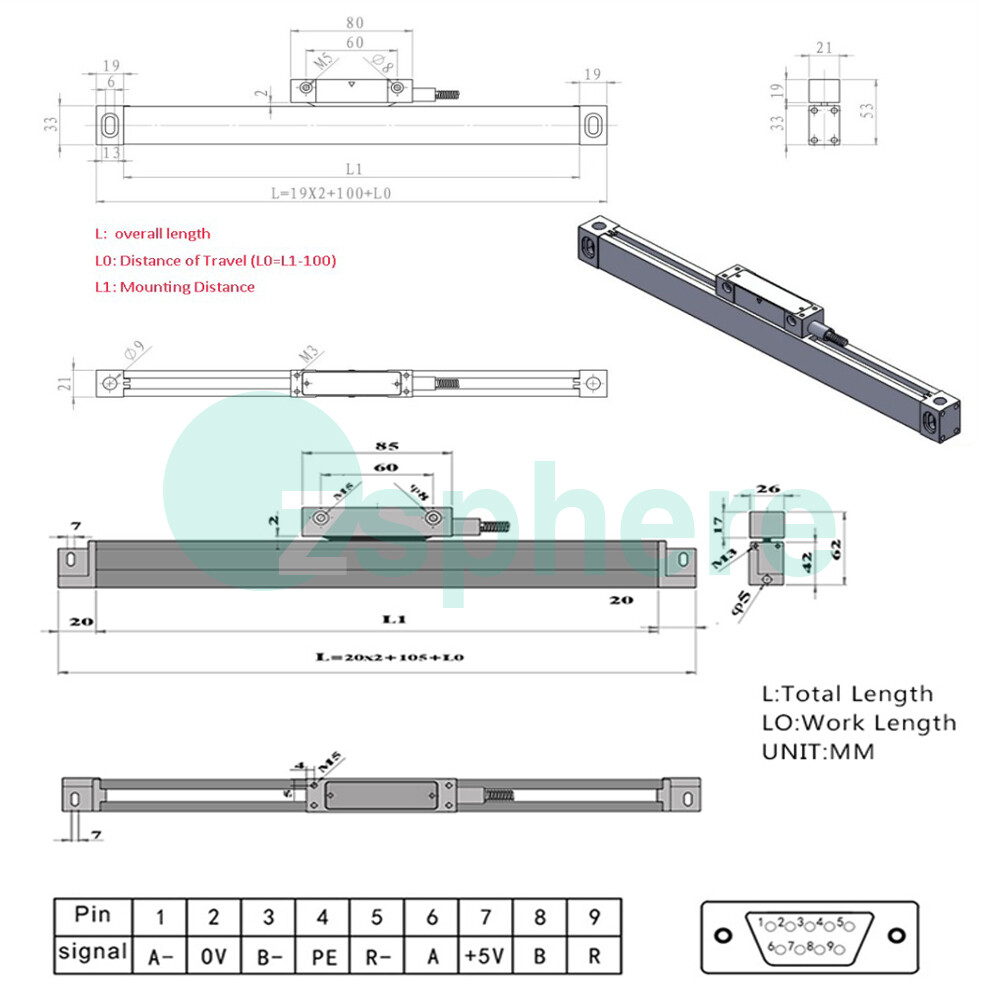 2/3Axis Digital Readout DRO TTL Glass Linear Scale Encoder CNC Milling Lathe US