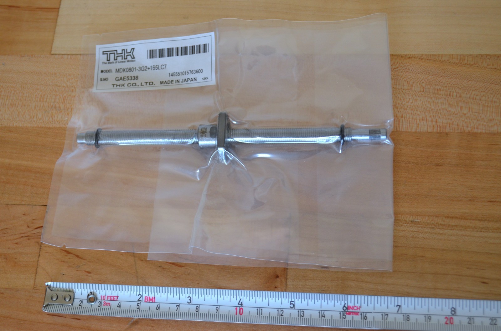 New THK MDK0801-3G2+165LC7 x165mm Ballscrew 8mm dia. x 1mm Pitch + Machined Ends
