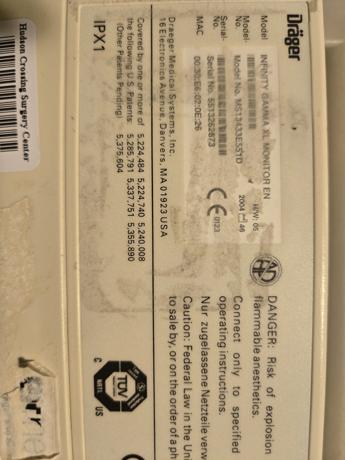 Drager Infinity Gamma XL Patient Monitor