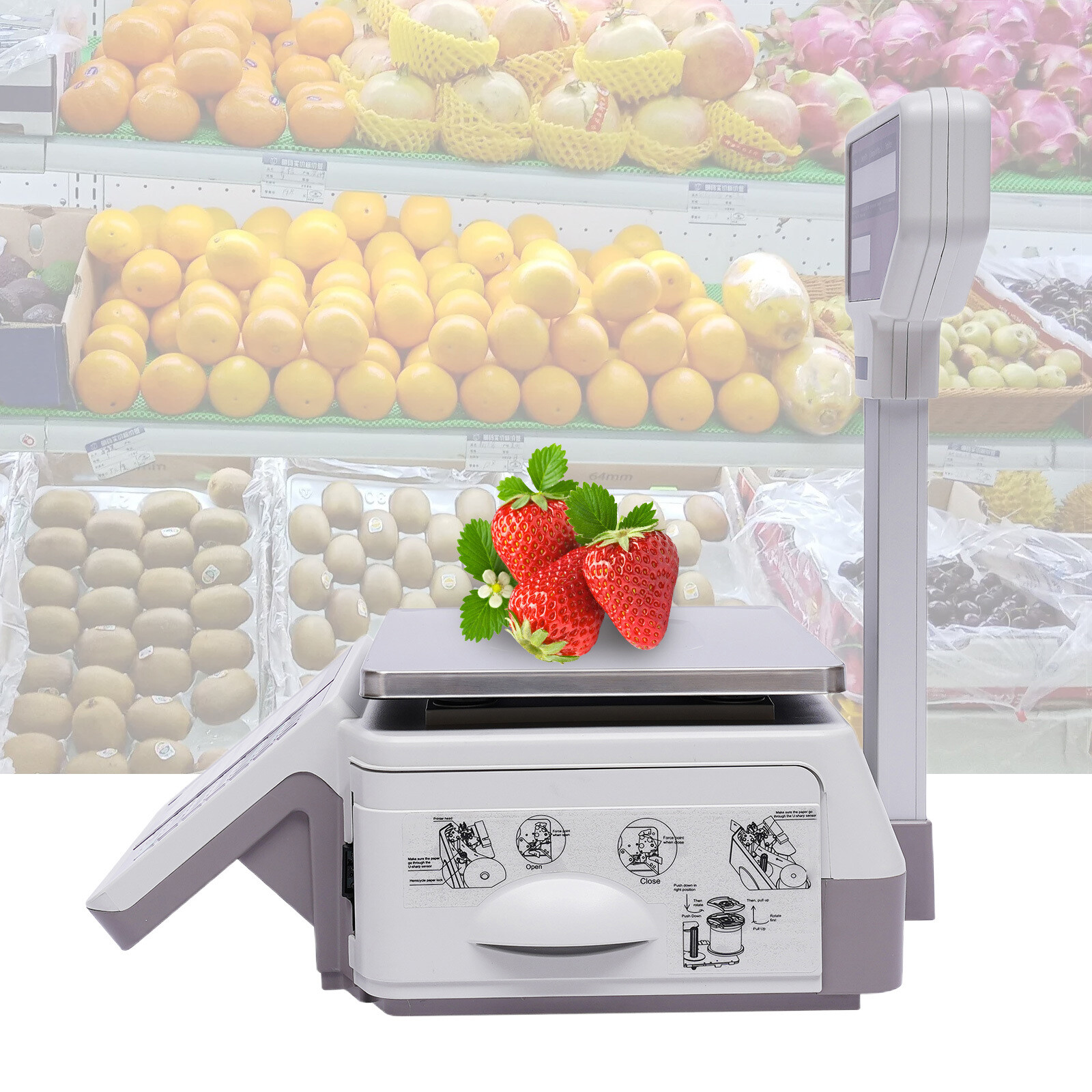 Commercial Digital Price Computing Scale with Thermal Label Printer Supermarket