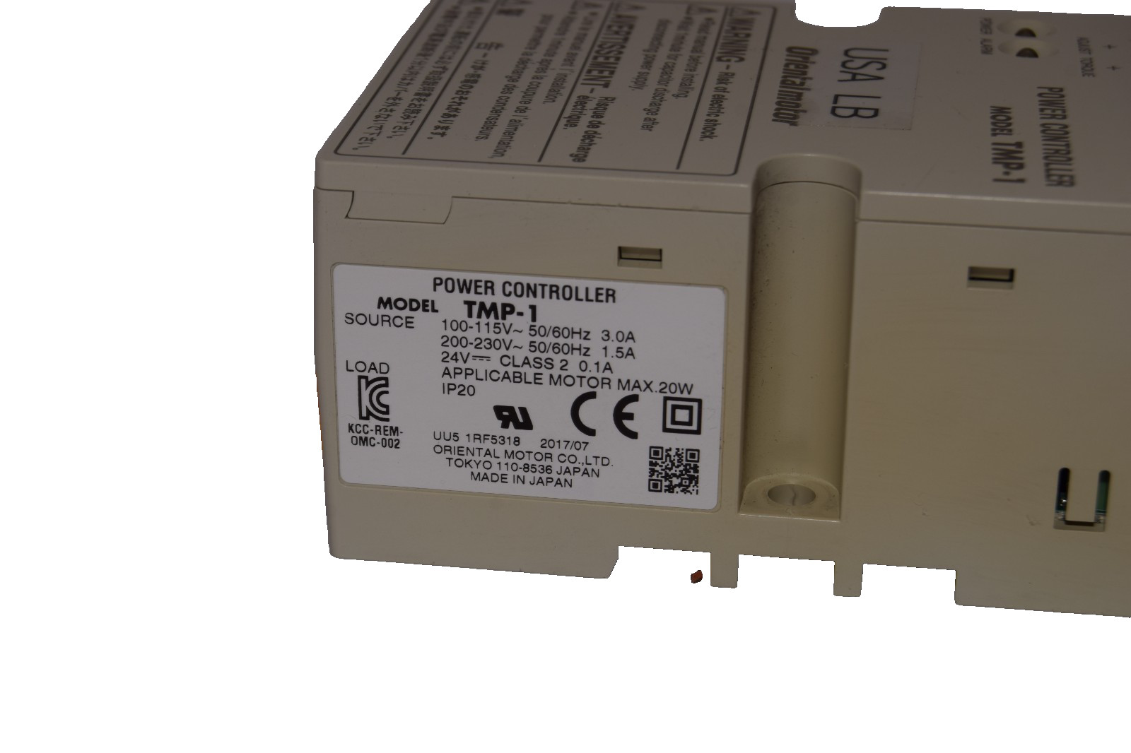 Oriental Motor TMP-1 , TMP1 115/230V 50/60Hz 3.0/1.5A Power Controller