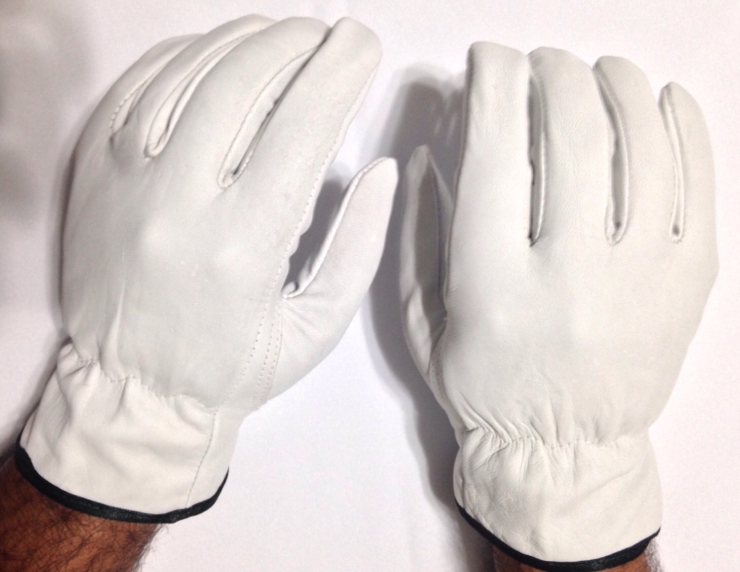 12 Pair Pack, Goat Skin Grain Leather Drivers, work safety gloves (PPE), Size L