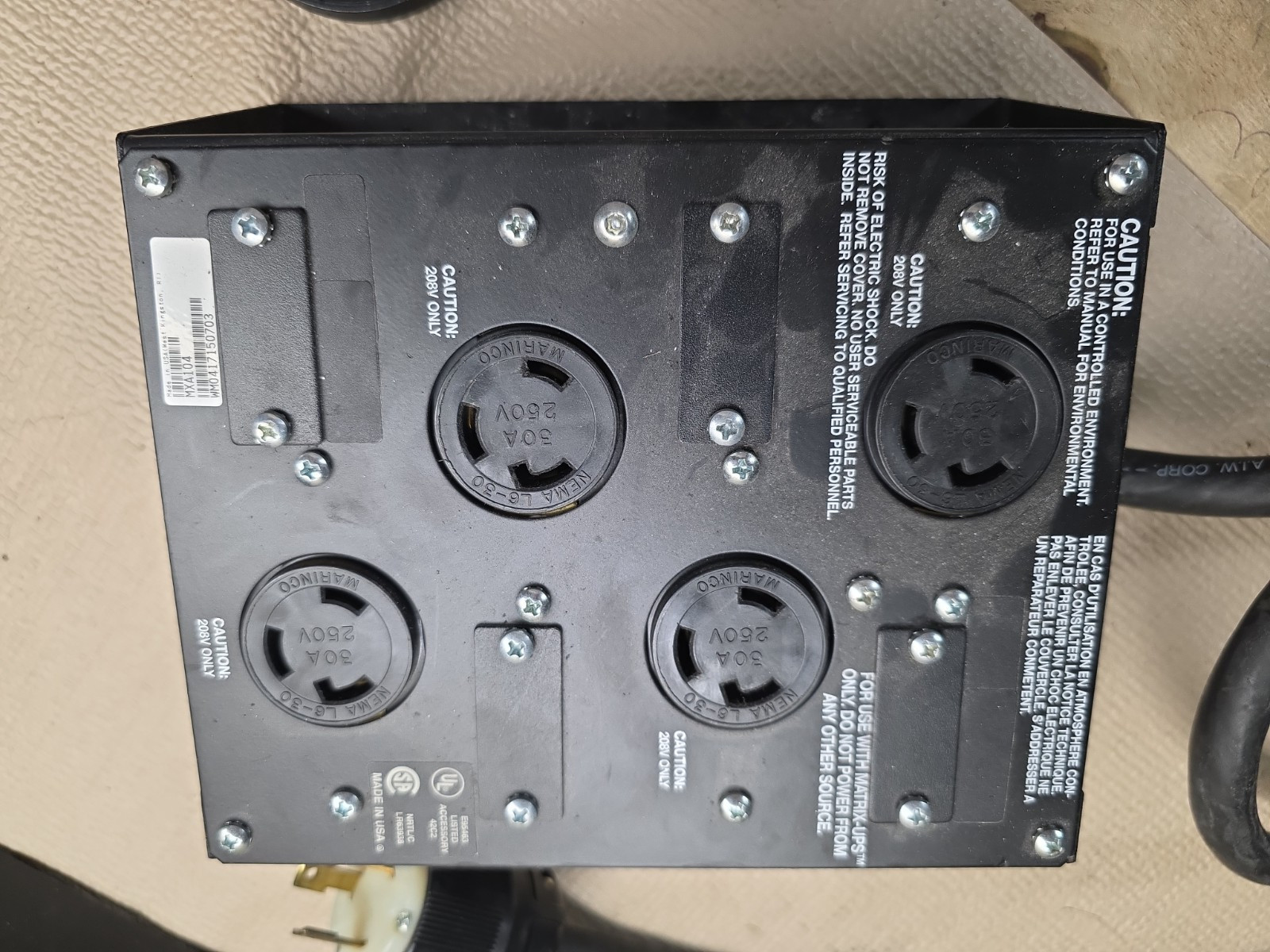 APC MXA104 208V Power Distribution Unit PDU 4xNEMA L6-30R Twist Lock