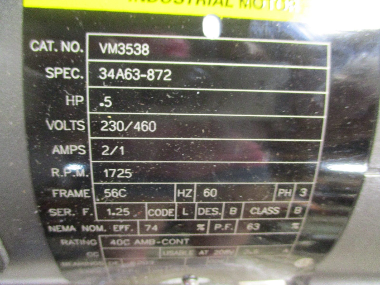 Baldor Reliance VM3538 Motor