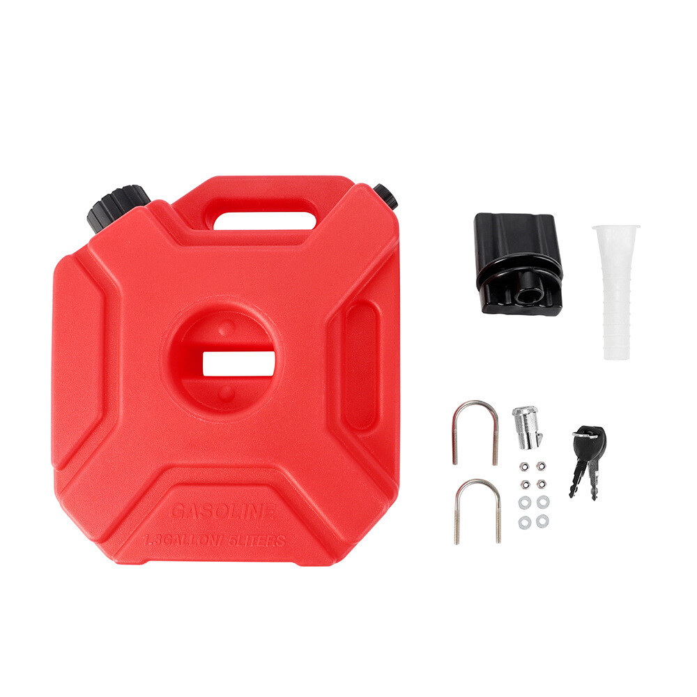 2X 5L Extra Gas Can Petrol Spare Tank Container For Car Motorcycles 1.3Gallon