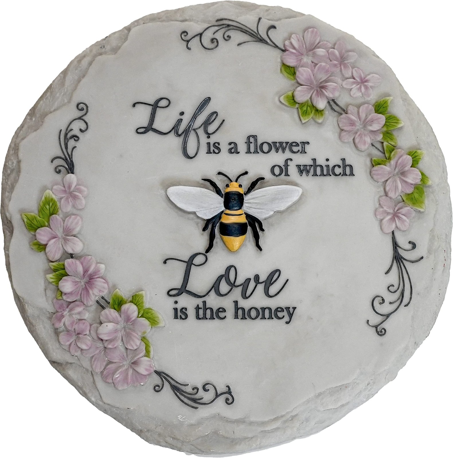 Spoontiques – Garden Dcor – Life Is Flower Stepping Stone – Decorative Stone