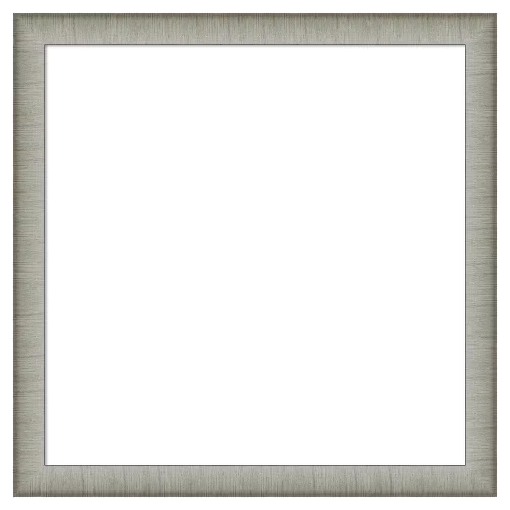 Elegant Brushed Narrow Pewter 27 In. X 27 In. Polystyrene Framed Dry Erase Magne