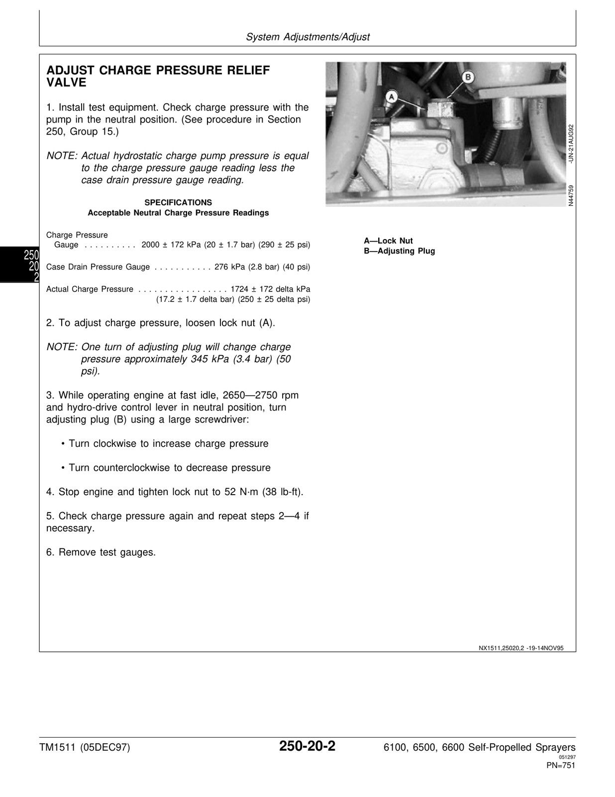 John Deere 6100 6500 6600 Sprayer Service Manual TM1511 USB