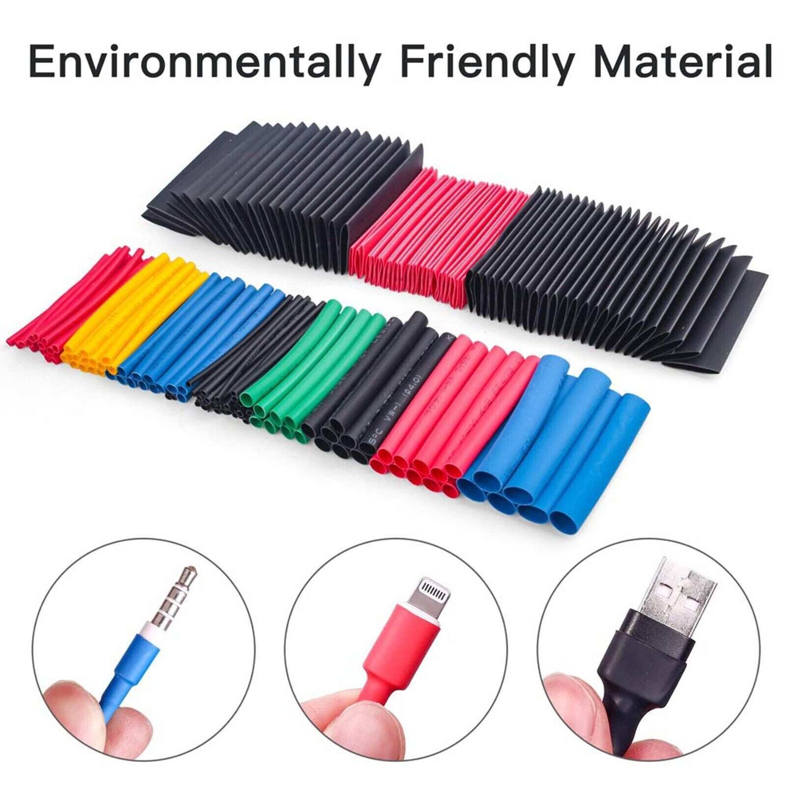 1328 Pcs HEAT SHRINK Tubing Sleeve 2:1 Shrinkable Tube Wire Cable Assortment Kit