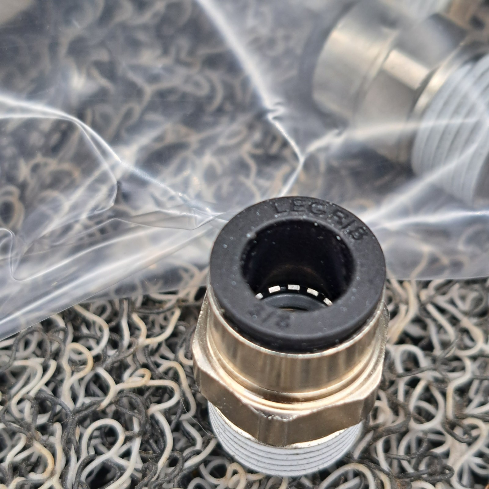 LEGRIS Push-Fit Adapter Fitting: 3/8 in OD x 3/8 in Pipe Size, Push-to-Connect