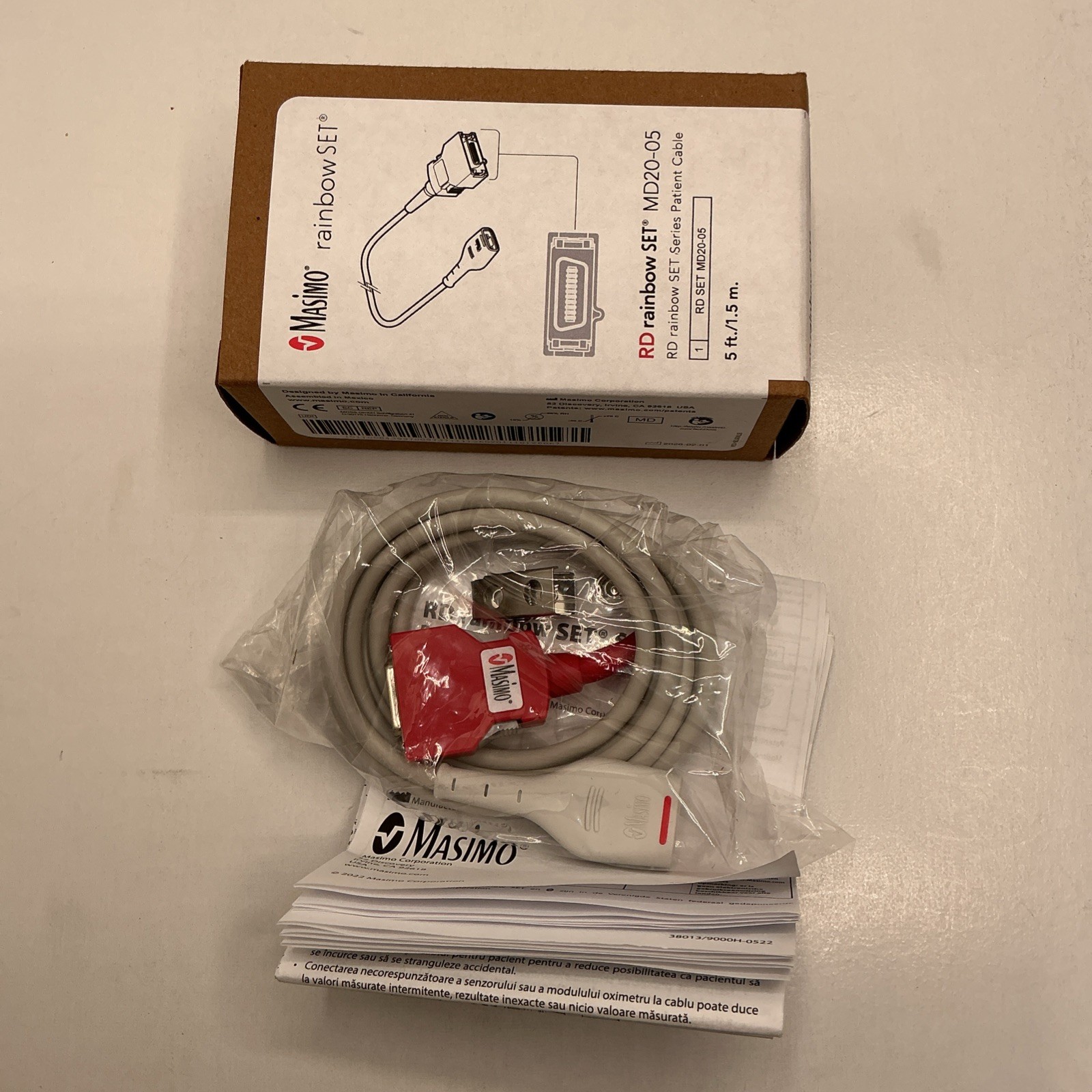 Masimo 4072 Rainbow SET Series Patient Cable MD20-05, 5ft (New,1Pc)