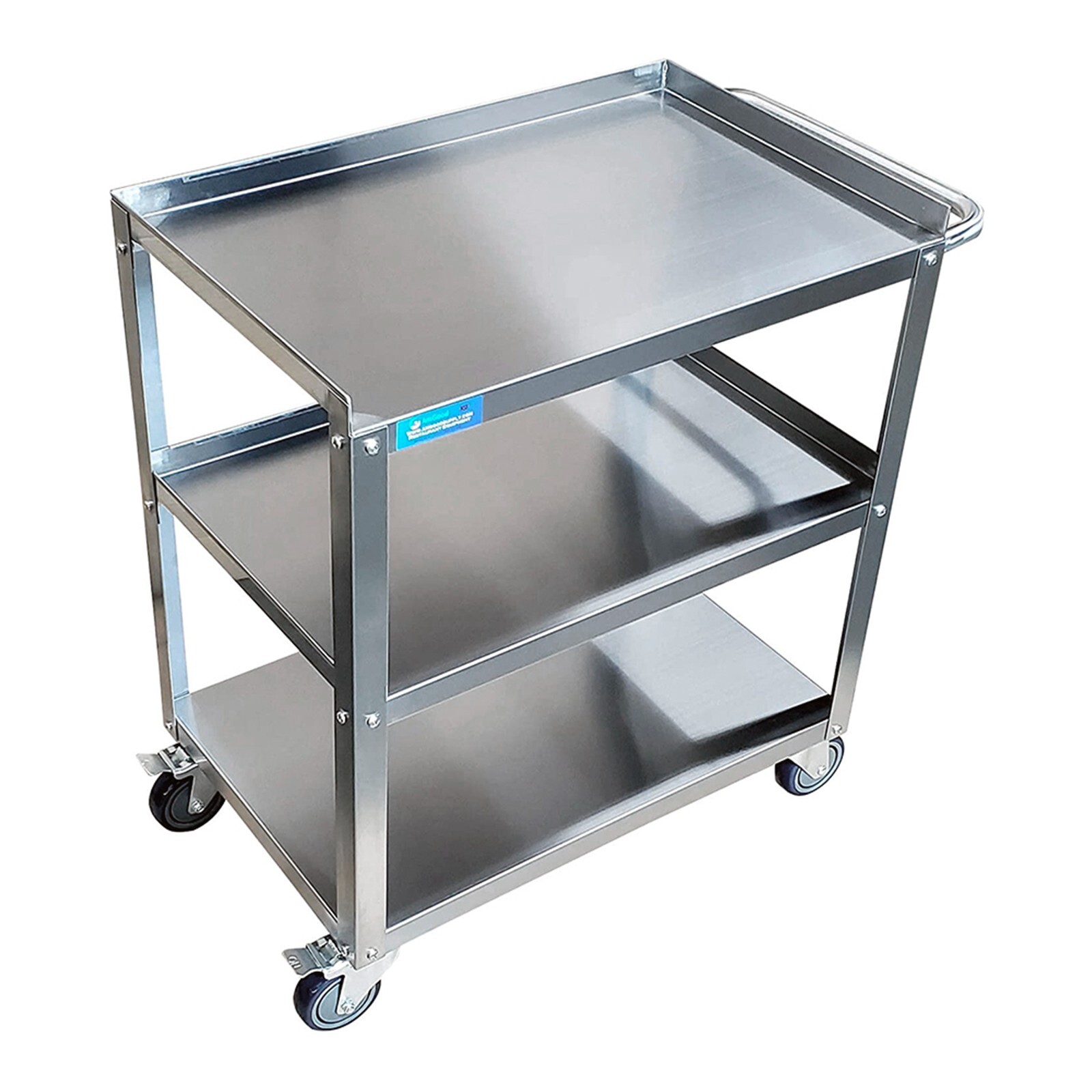 18 in. X 28 in. X 33 in. Stainless Steel 3-Shelf Utility Cart