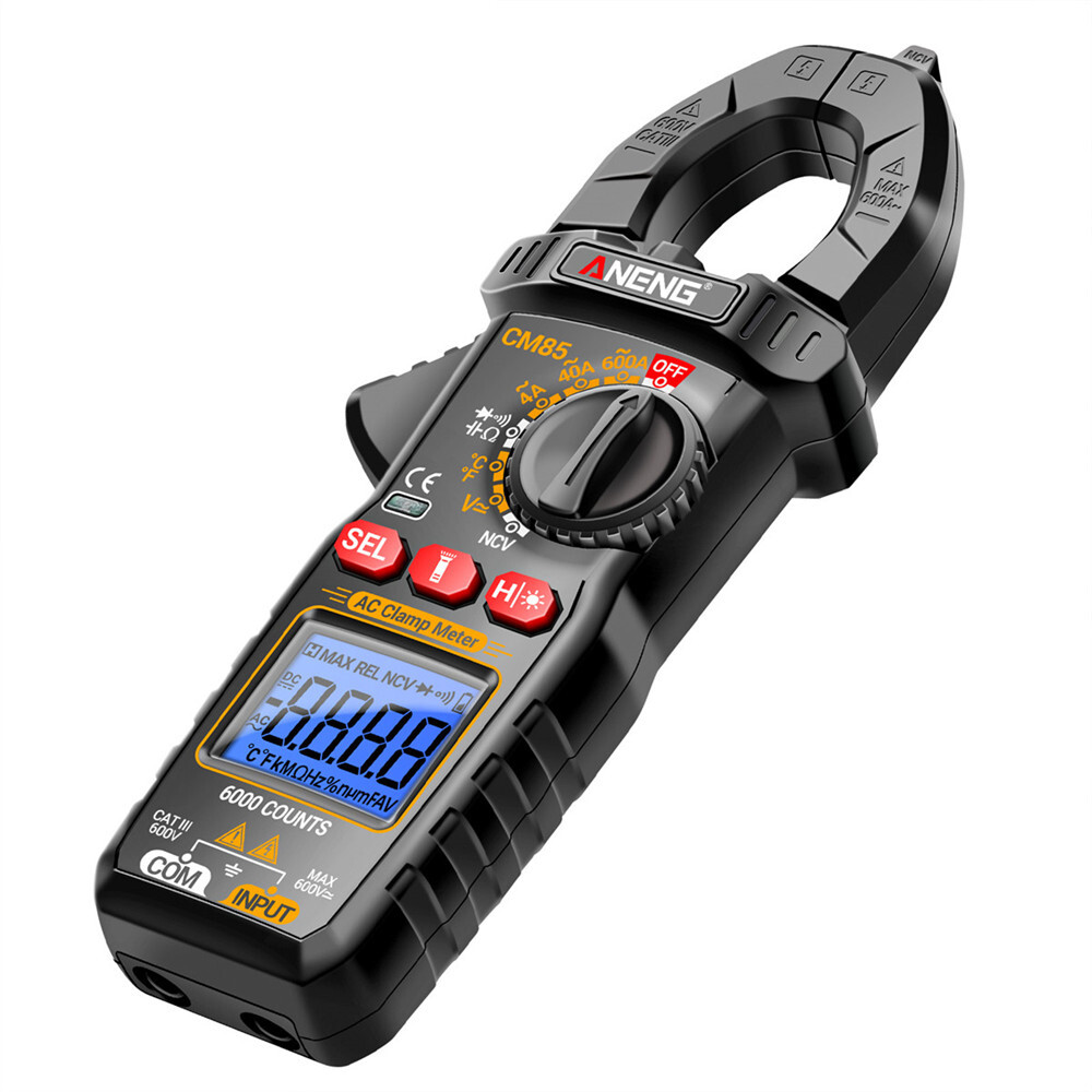 ANENG Digital Clamp Meter 6000 Count Multimeter NVC Amp AC DC Volt Current Test
