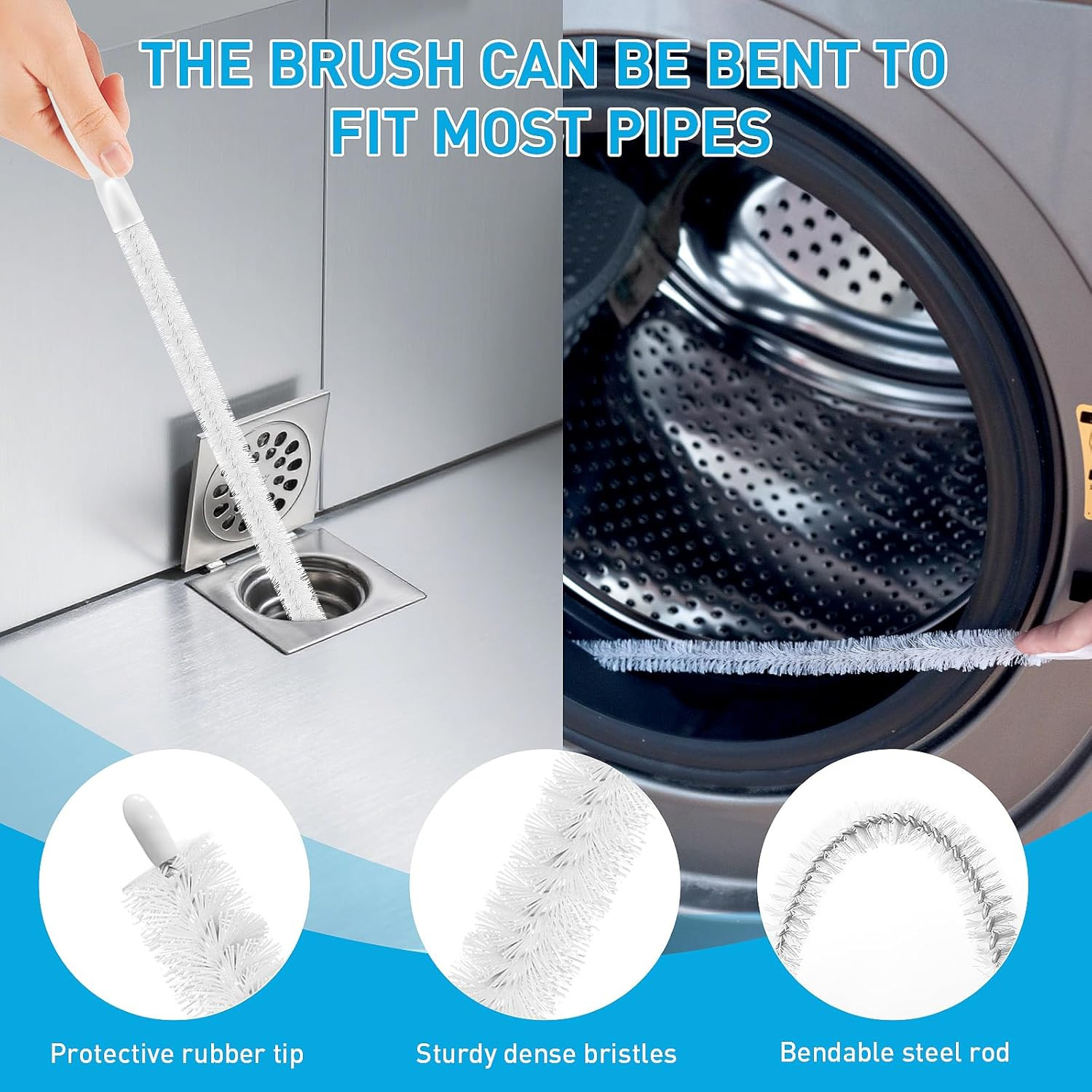 Drain Snake 12 Set: 25Inch Snake Drain Hair Removal Tool(1Pcs), 59Inch Cleaning