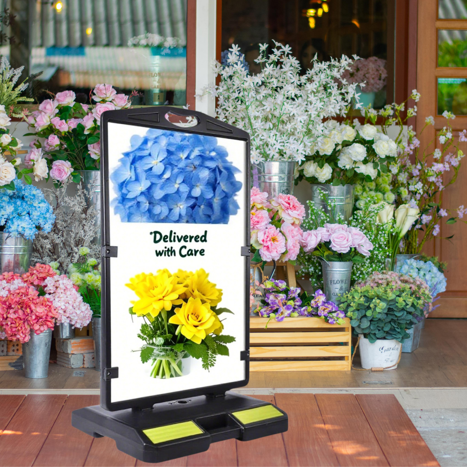 A-Frame Sidewalk Sign or Water-Filled Base Sign, Double-Sided Outdoor Display