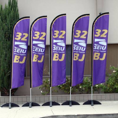 15ft Custom Single Sided Swooper Advertising Flag Feather Banner + Pole + Spike