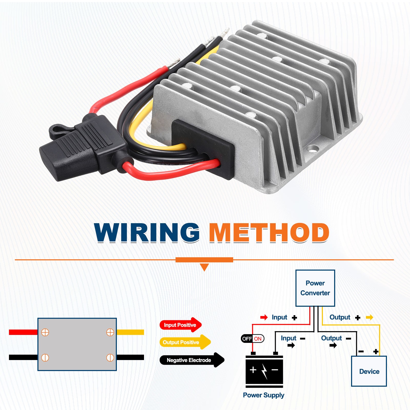 DC 8-40V to DC 5V Power Converter, Output 15A 75W with Fuse for Car Truck