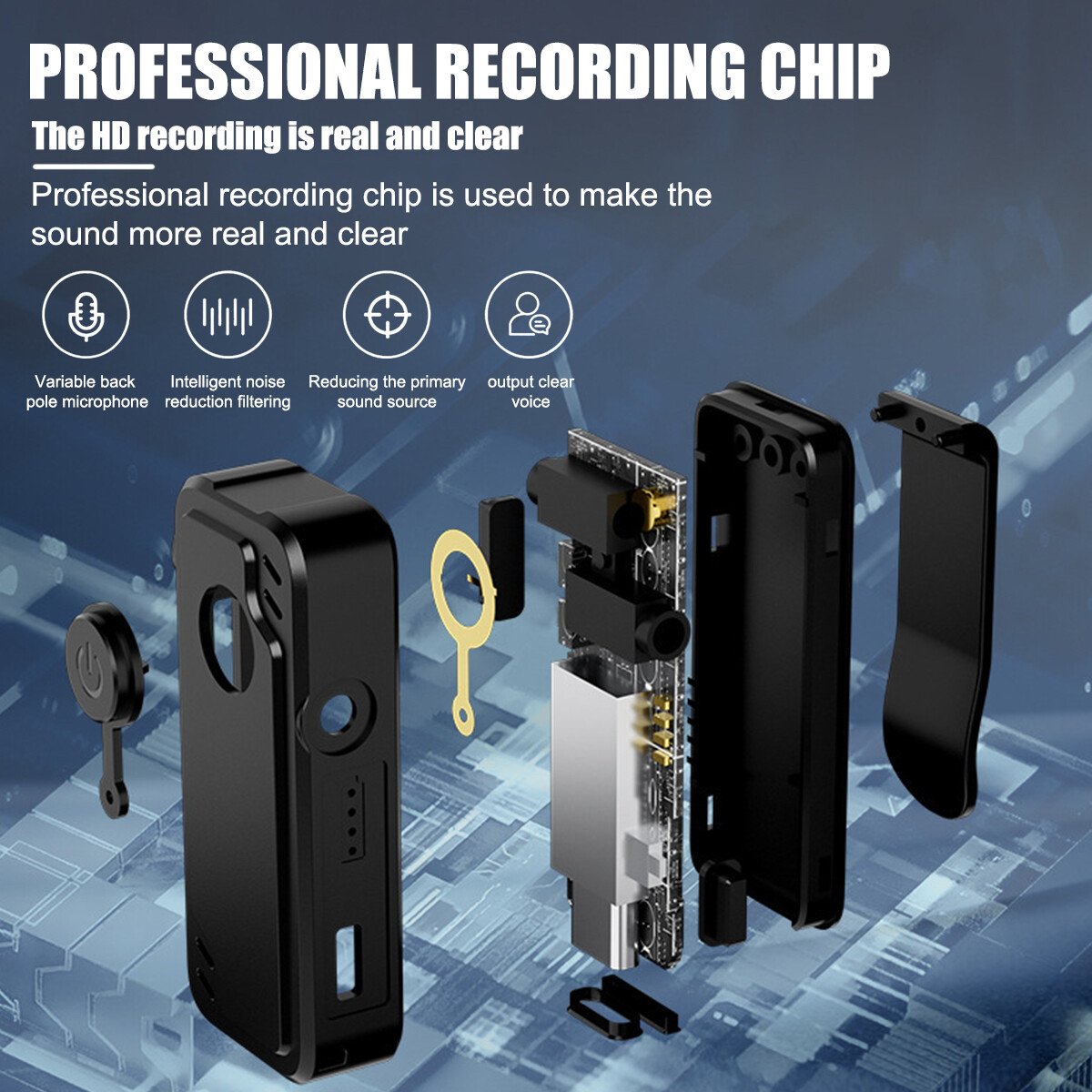 MP3 Digital Hidden Voice Recorder Spy Mini Clip-On Audio Activated Dictaphone US