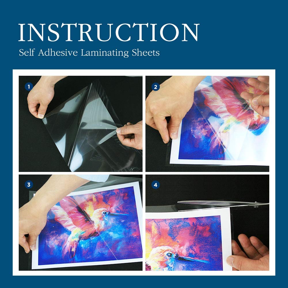 VIOLETTO Self-Stick Laminating Sheets, No Heat, 8.7×12.2 in, 4 Mil, 20 Pack