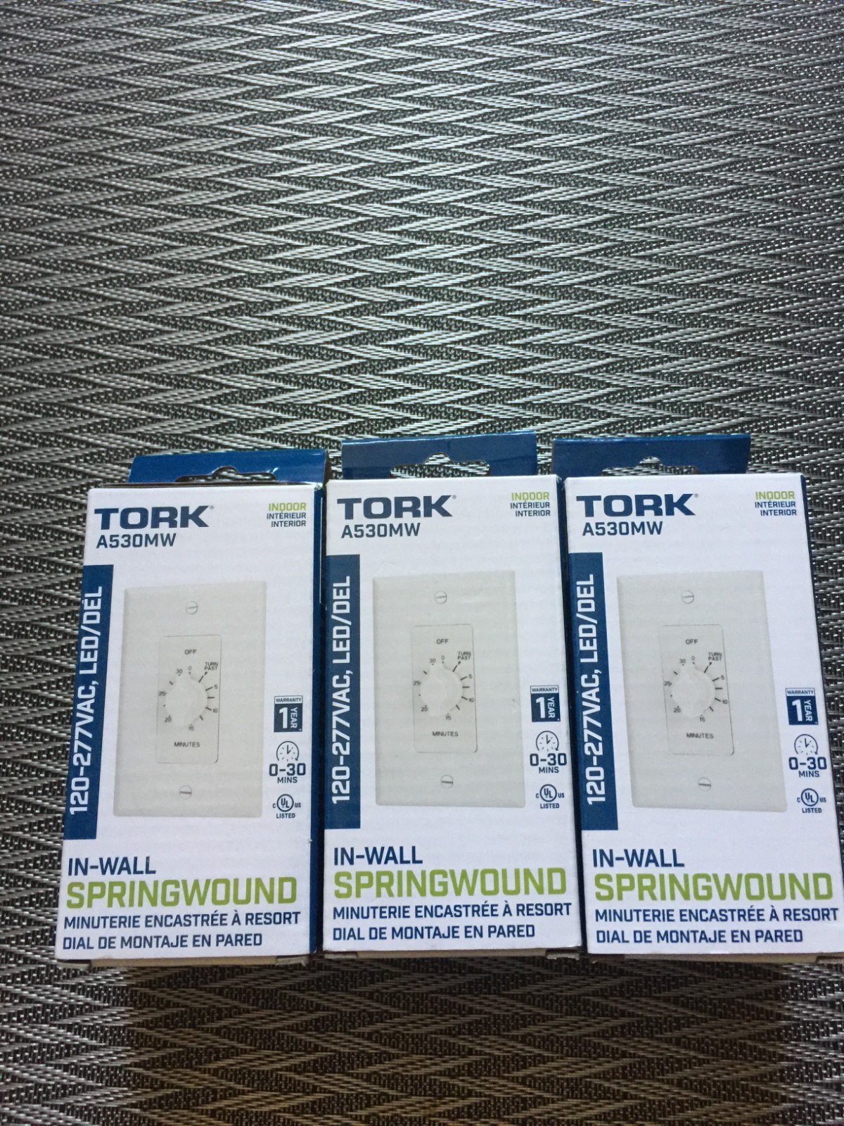 TORK NSI in-wall Spring Wound Timer Range 0 to 30 mins A530MW 120-277VAC INDOOR