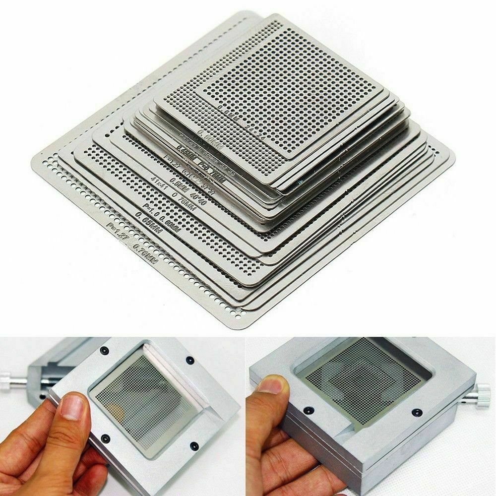 Universal Stencil Steel Mesh BGA Reballing Rework Station For Chip Repair Rework