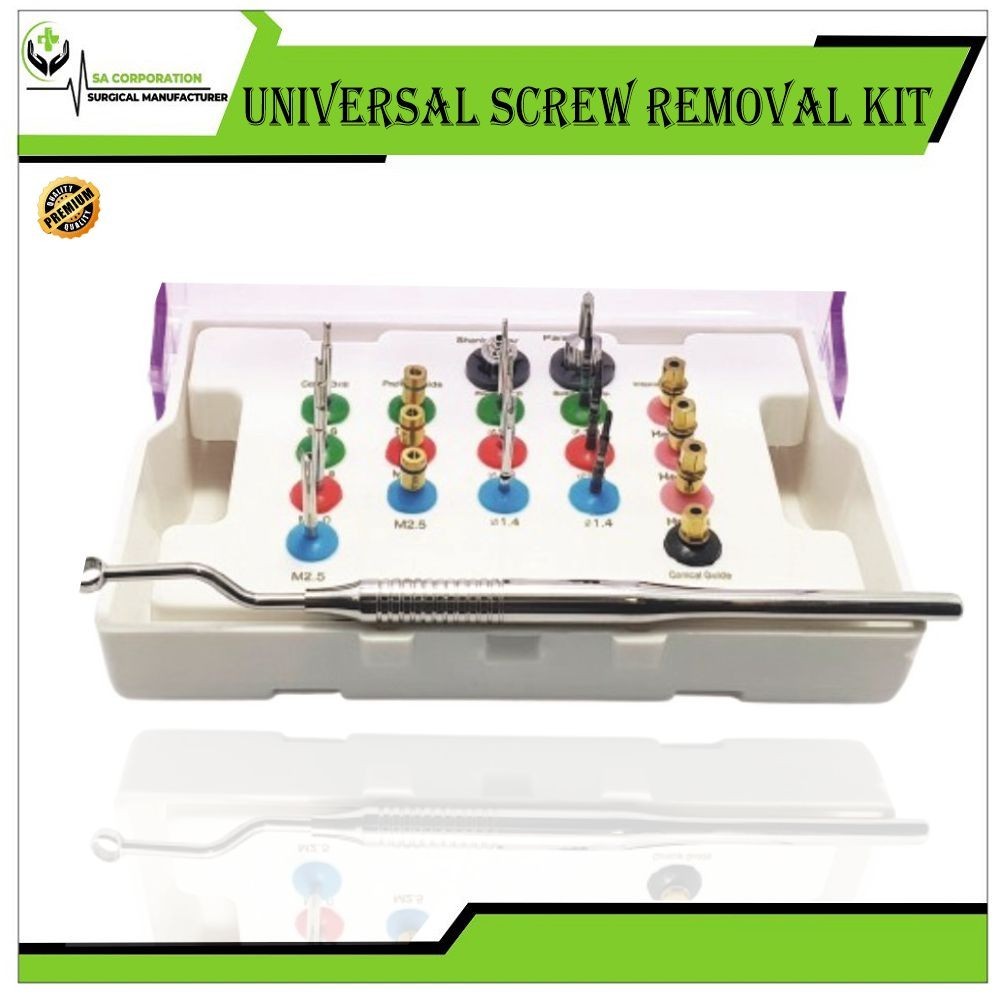 Implant Broken Fractured Screw Removal Kit Drill Guide Driver Remover Set