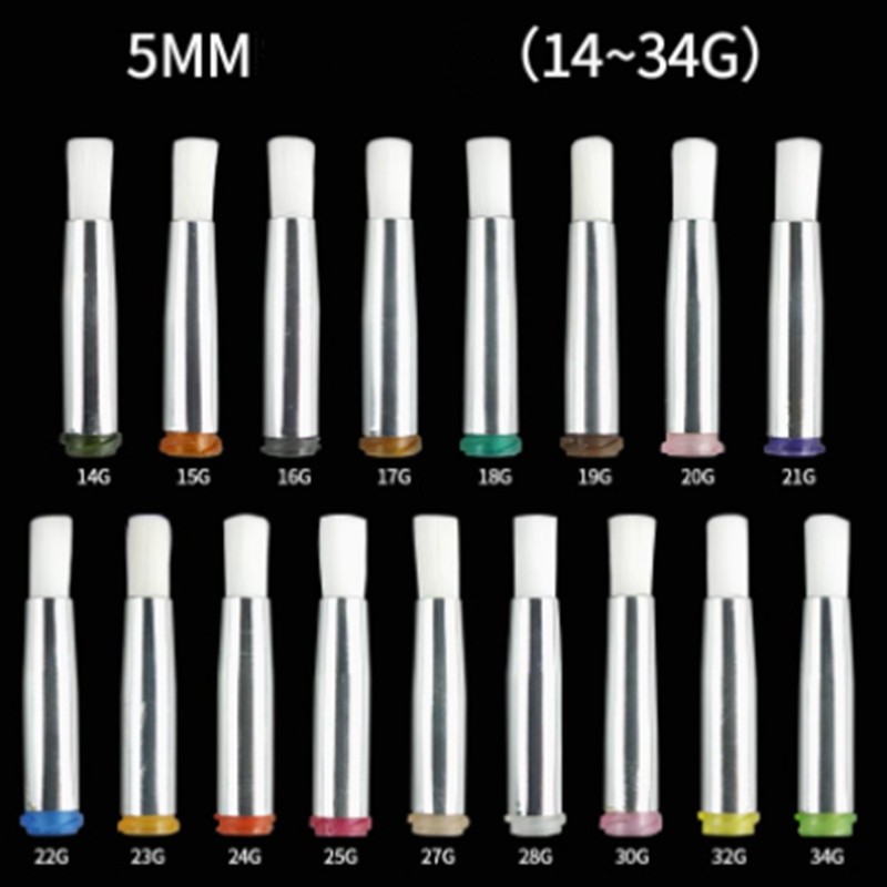 NEW 10pcs 30Ga 5mm round mouth brush dispensing syringe tips #hj