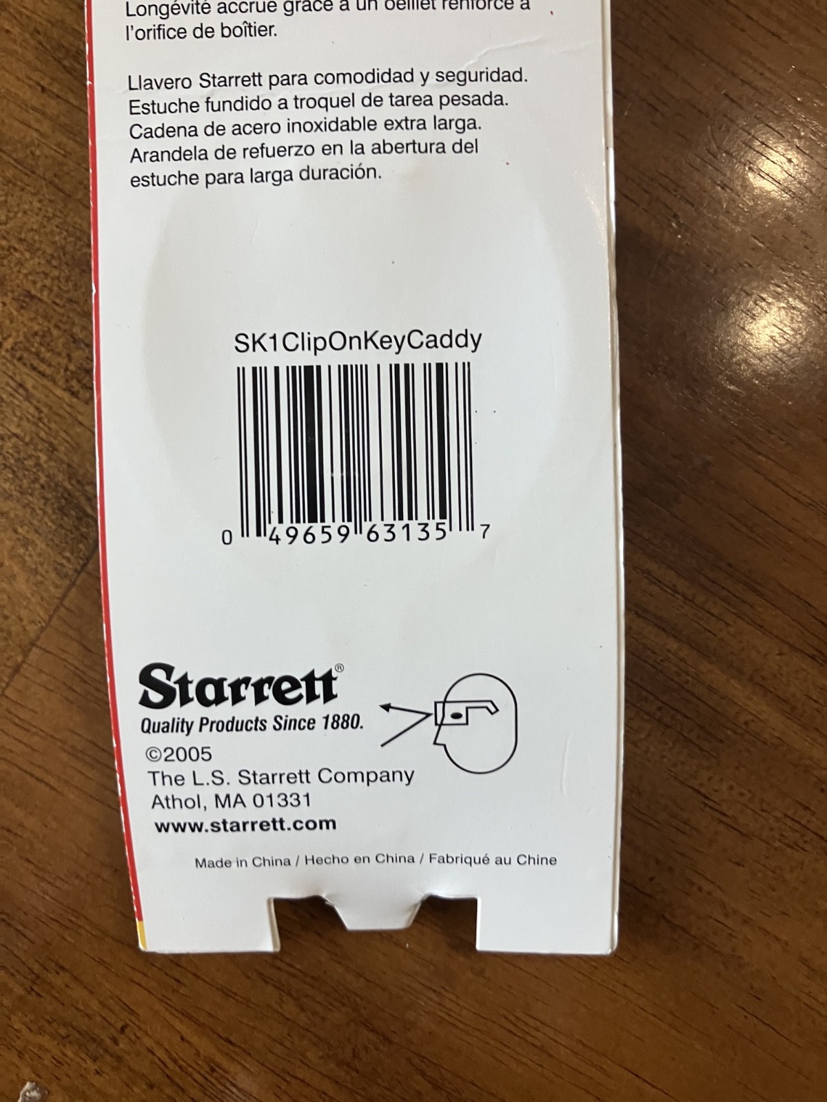Starrett SK1 63135 Series Heavy Duty Retractable Key Caddy with Belt Clip