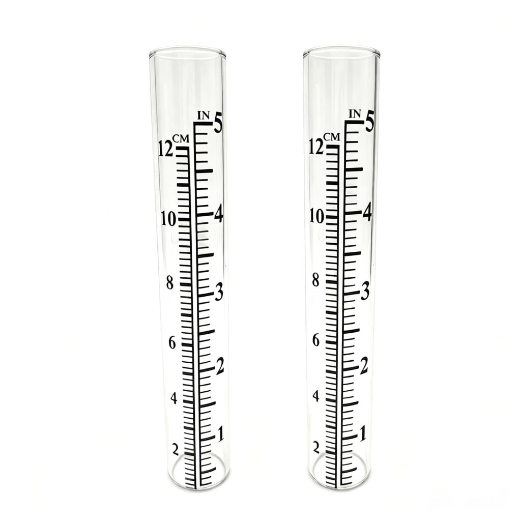 2pcs 5 Capacity Rain Gauge Glass Replacement Tube for Yard Garden Outdoor Hom…