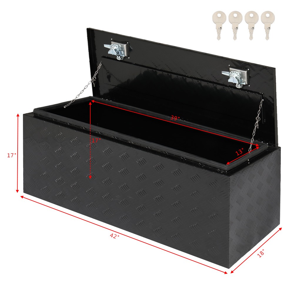 42″ Aluminum Under Body Toolbox 5 Bar Tread Black