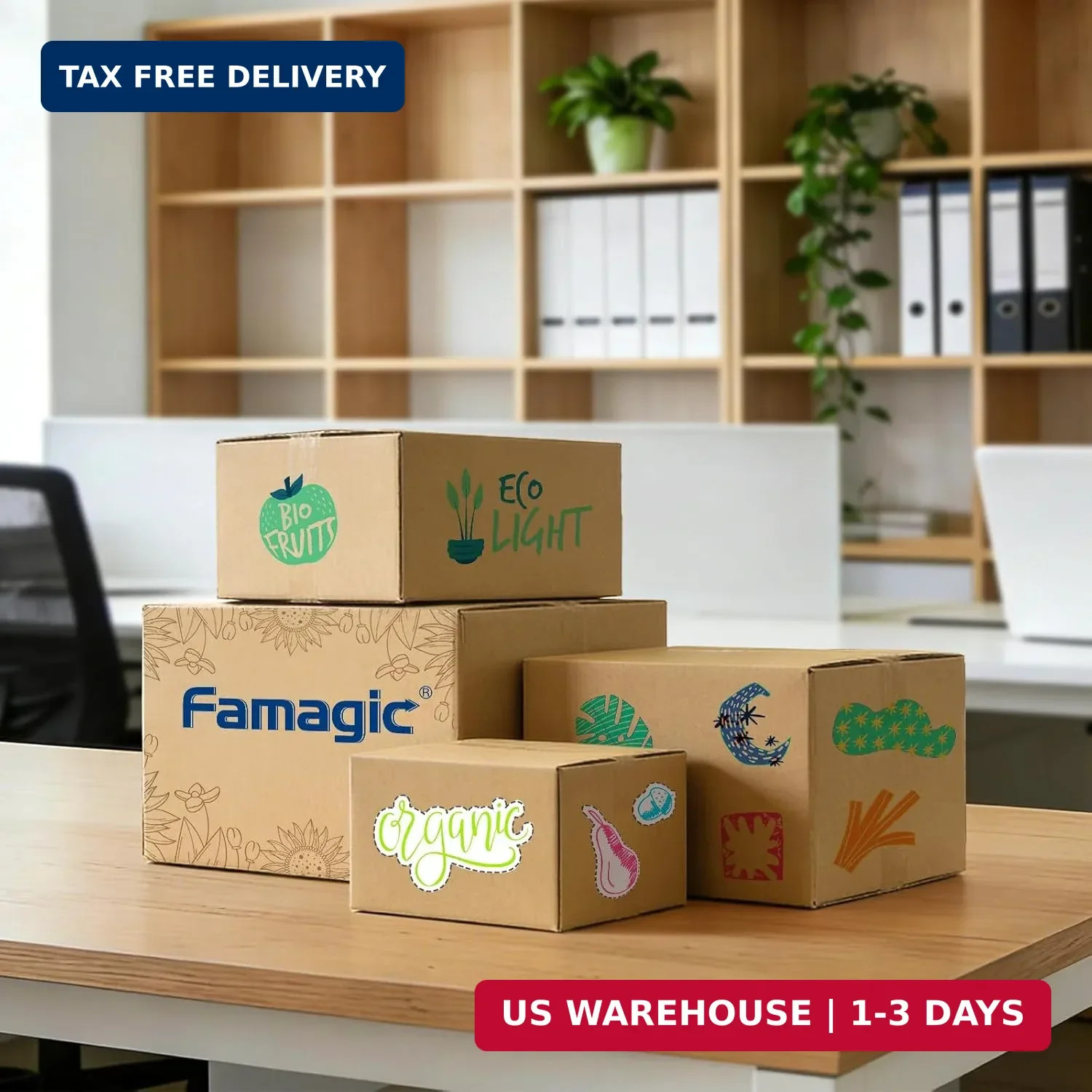 Famagic Small Shipping Boxes 8x6x4 Inch 10 Pack Brown Box Corrugated Cardboard B