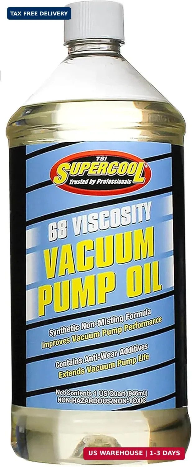 32oz Synthetic Vacuum Pump Oil – Compatible with Most Brands, 68 Viscosity