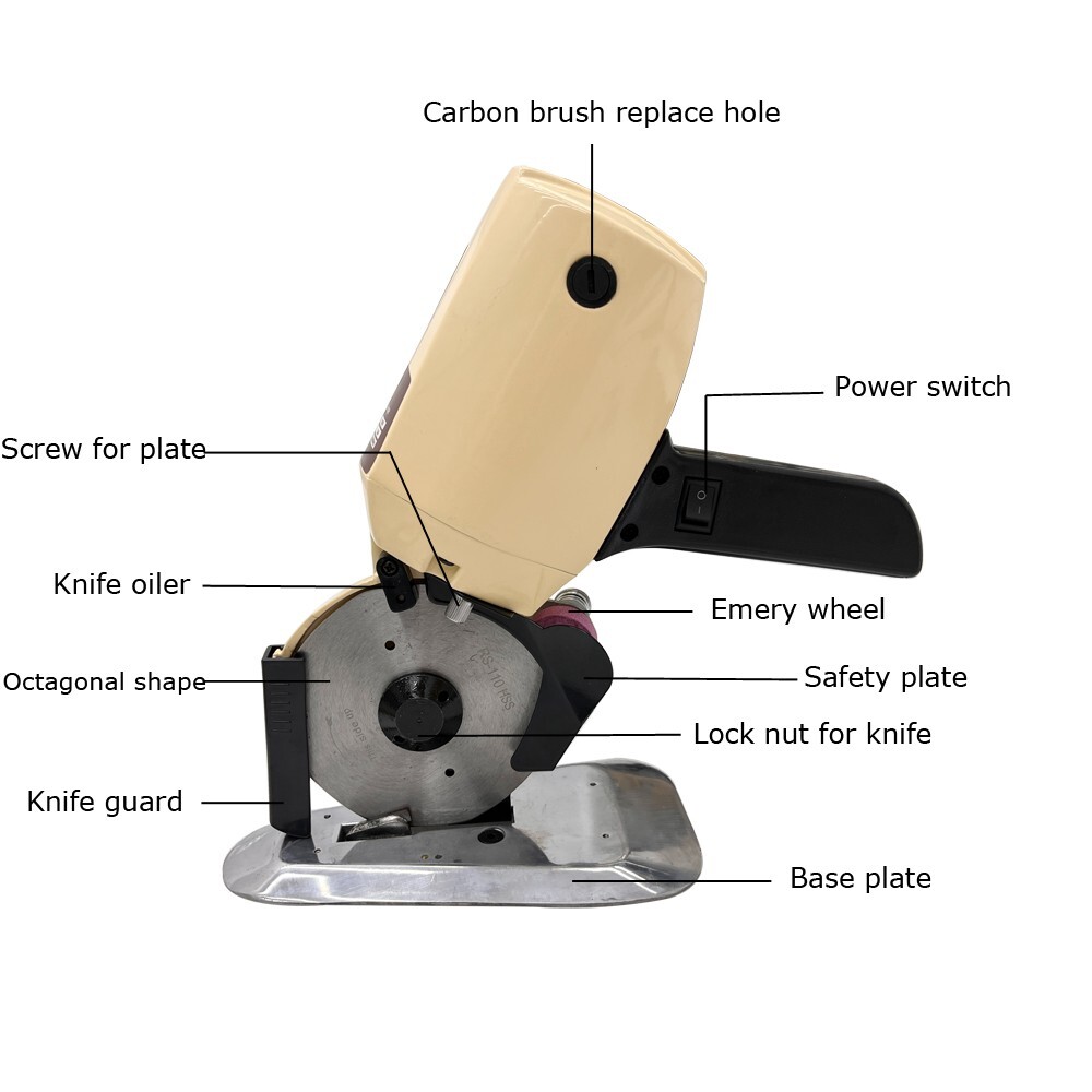 110mm 4.3″ Blade Electric Cloth Fabric Sew Cutter Machine Scissors Tool Work