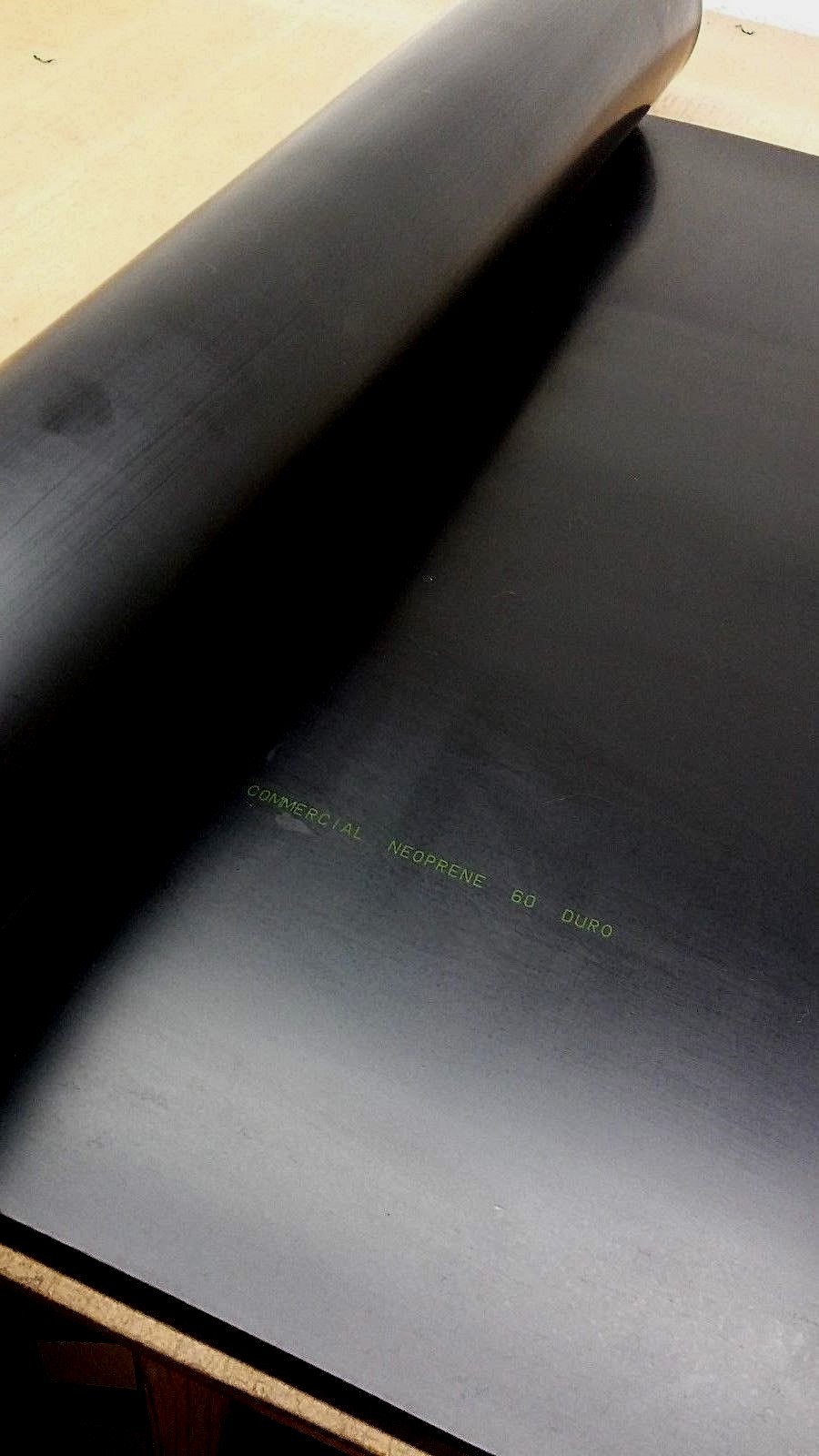 Neoprene Rubber Sheet Solid, Flexible 1/4″ Thick 12″ x 12″ Sq Ft Pad 60A Black