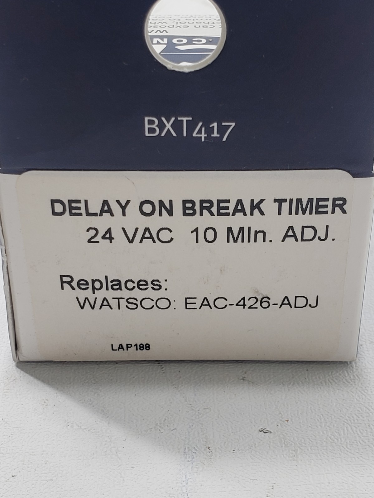 ICM206B Delay On Break Timer Relay 24VAC Adjustable 10 Min HVAC Control NOS