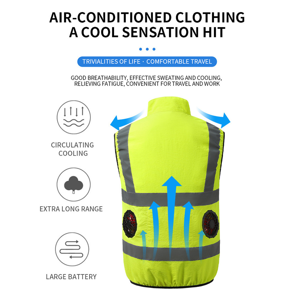 Cooling Vest Jacket w 4 Fans 20000mah Battery Pack Air Conditioner Vests Jacket