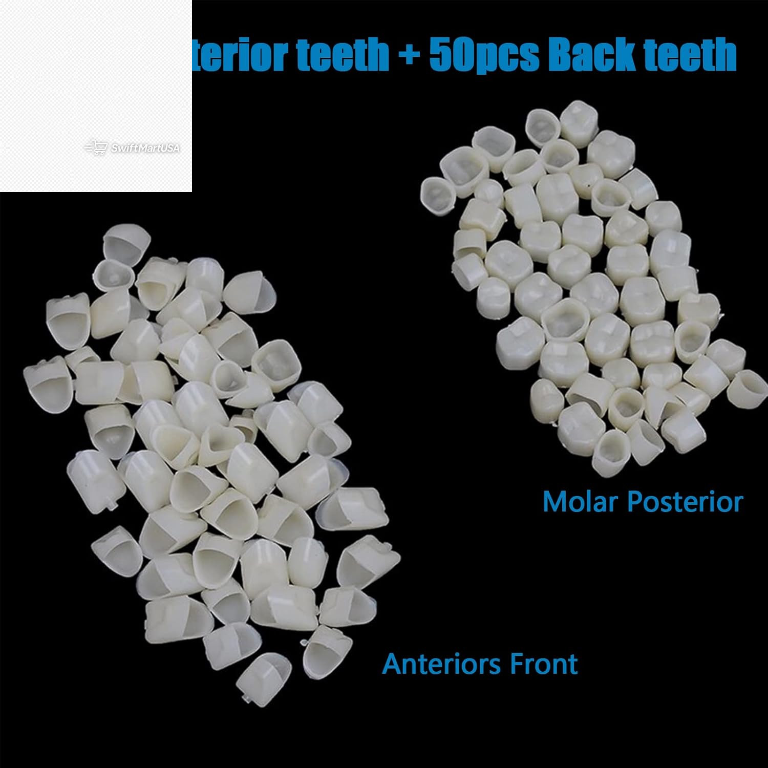 120 Pcs False Teeth Crown Veneers Anterior Posterior Set with Thermal Beads Cap