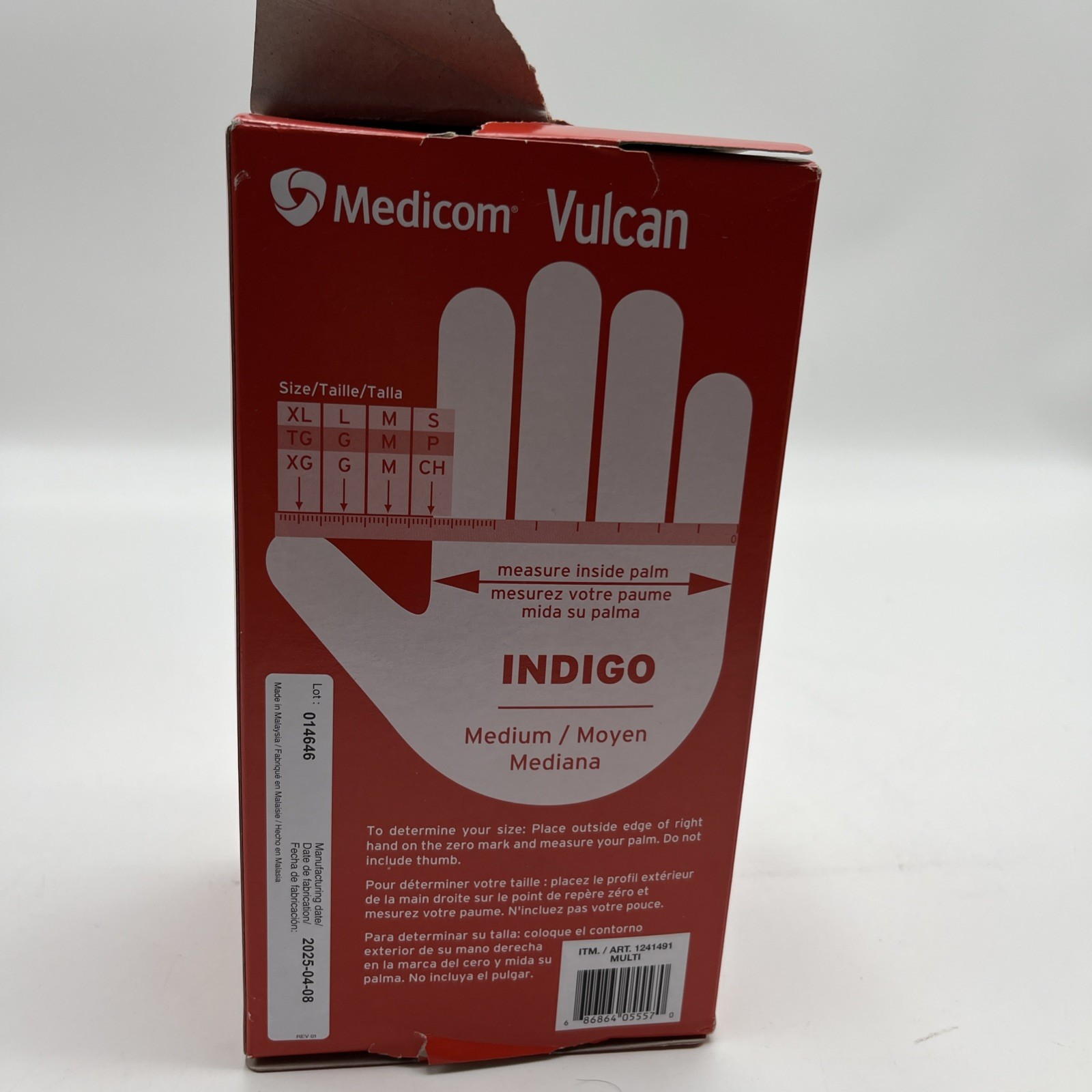 MEDICOM Vulcan Latex-Free Indigo Nitrile Gloves, Size M – 150 Count