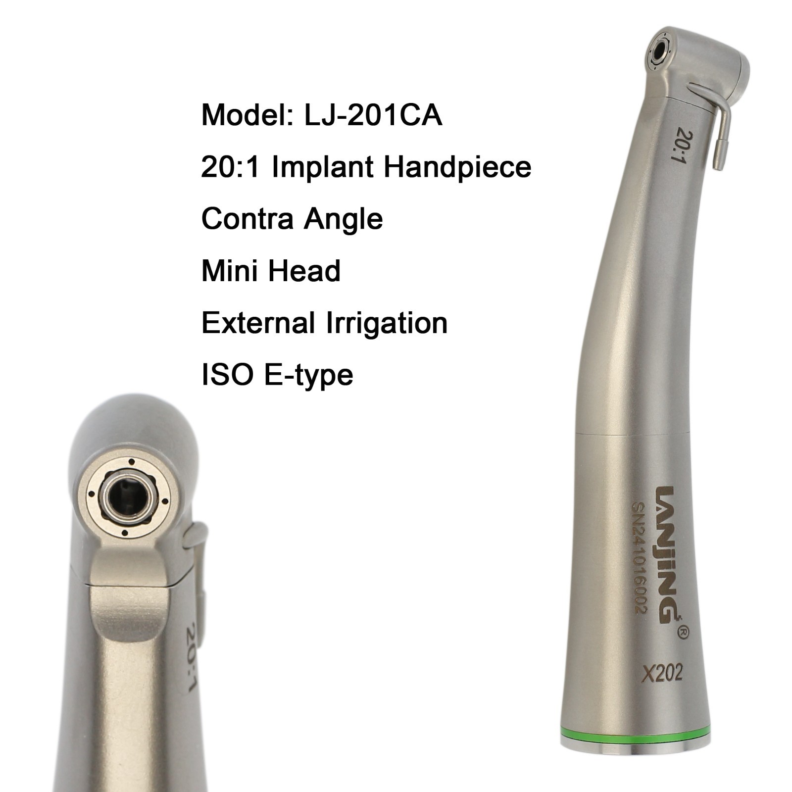 Dental Implant Handpiece 20:1 Contra Angle 1:2 Surgical External SGA-E2S SGS-E2S