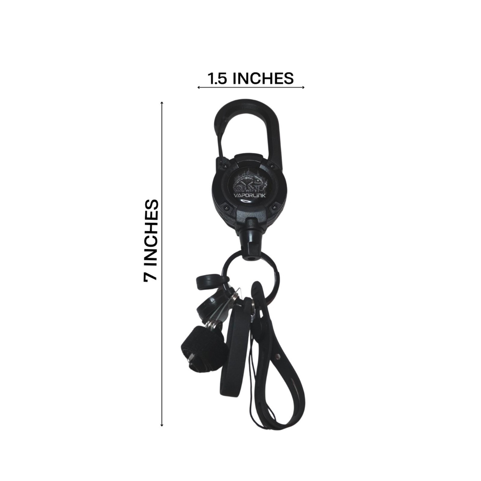 BLUE Vaporlink Leash Heavy-duty Retractable Carabiner Keychain Anti-Lost/Theft