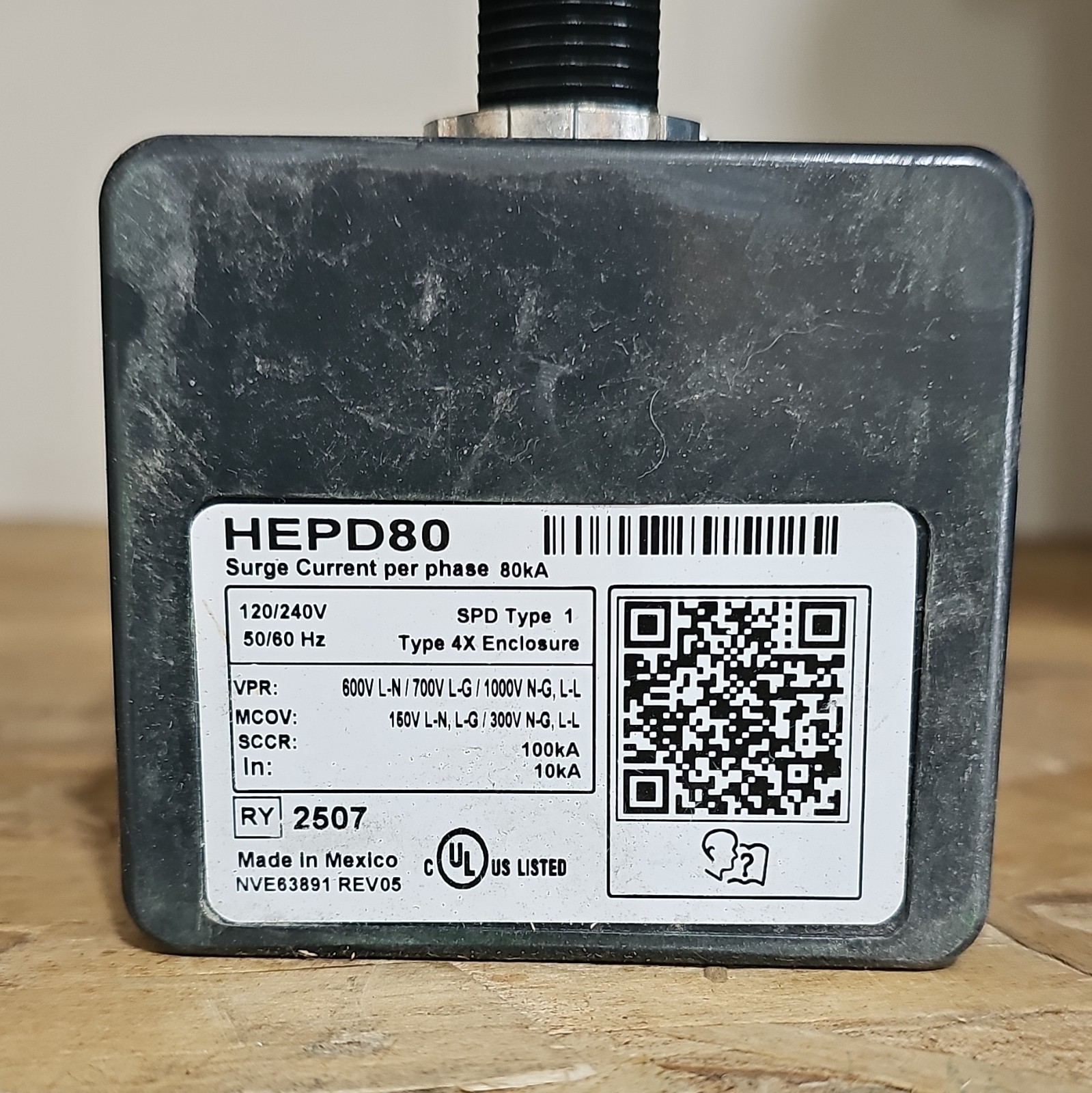 Schneider Electric Square D HEPD80 SPD Type 1 120/240V 80kA NEMA 4X