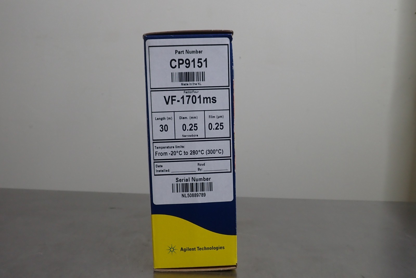 Agilent Technologies CP9151 GC Columns VF-1701ms, 30 m, 0.25 mm, 0.25 µm – NEW