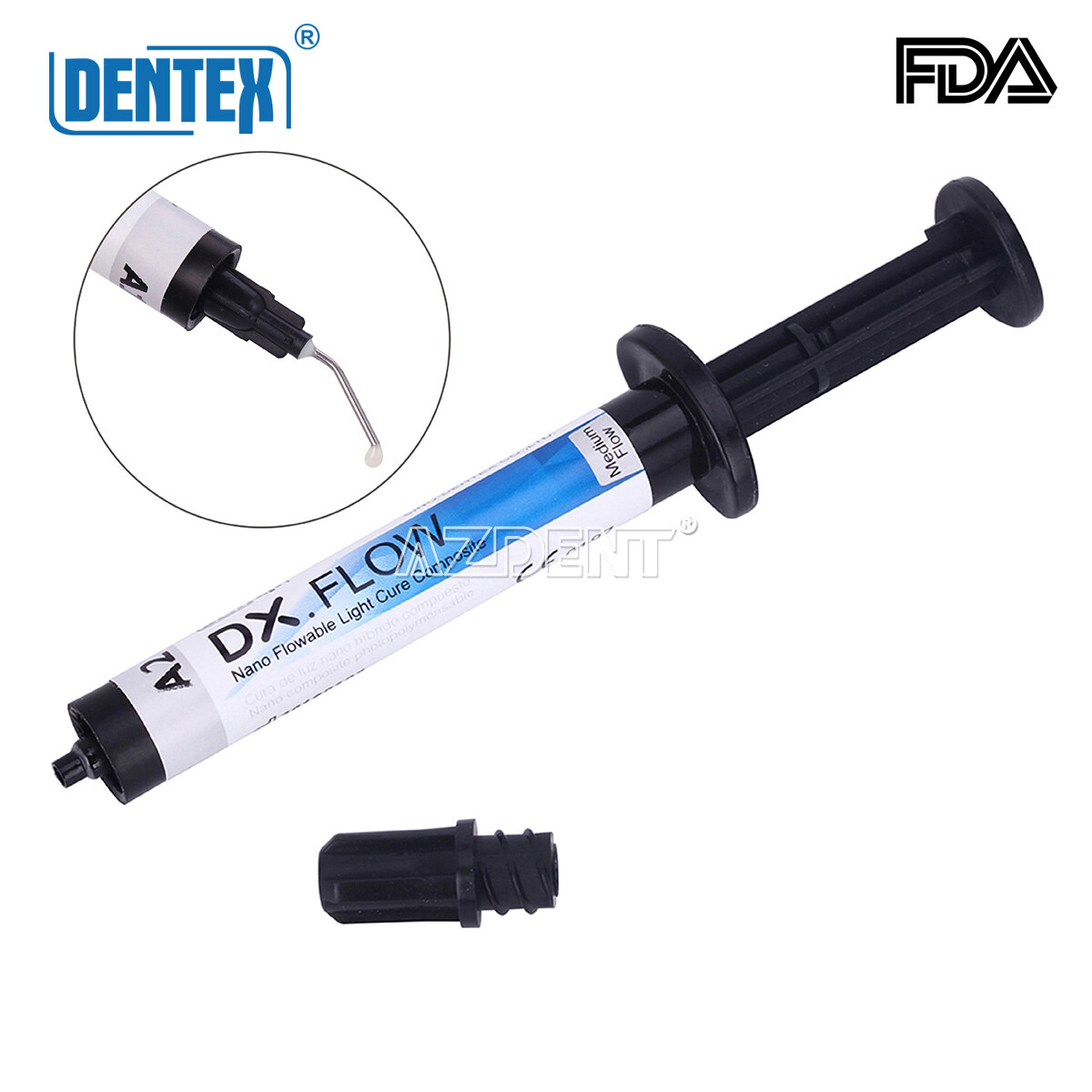 3 X Dentex Dental Flowable Light Cure Composite Resin Flowable Medium A2 DX.FLOW