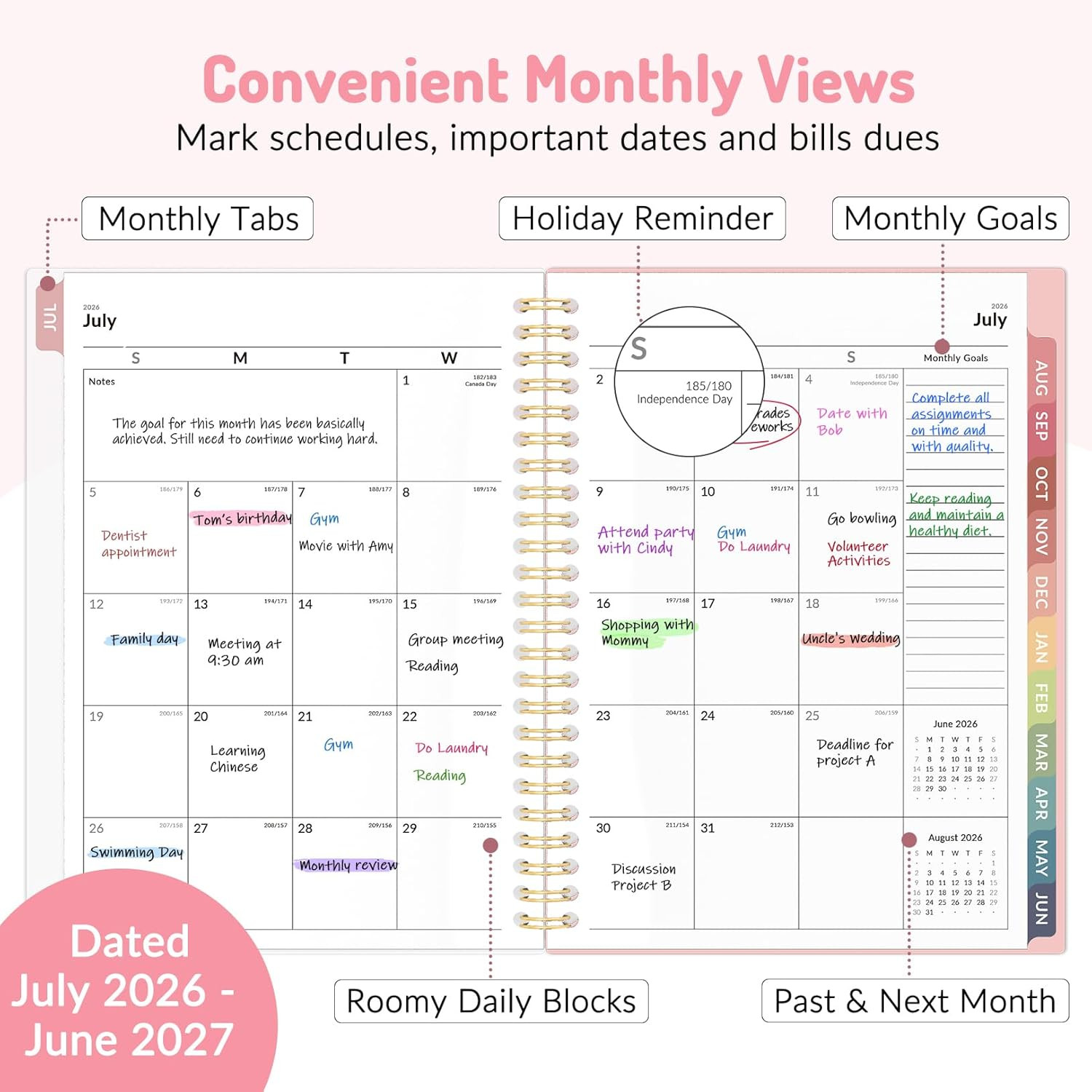 Teacher Planner 2026-2027, Academic Planner 2026-2027, Jul 2026 – Jun 2027, 6.3
