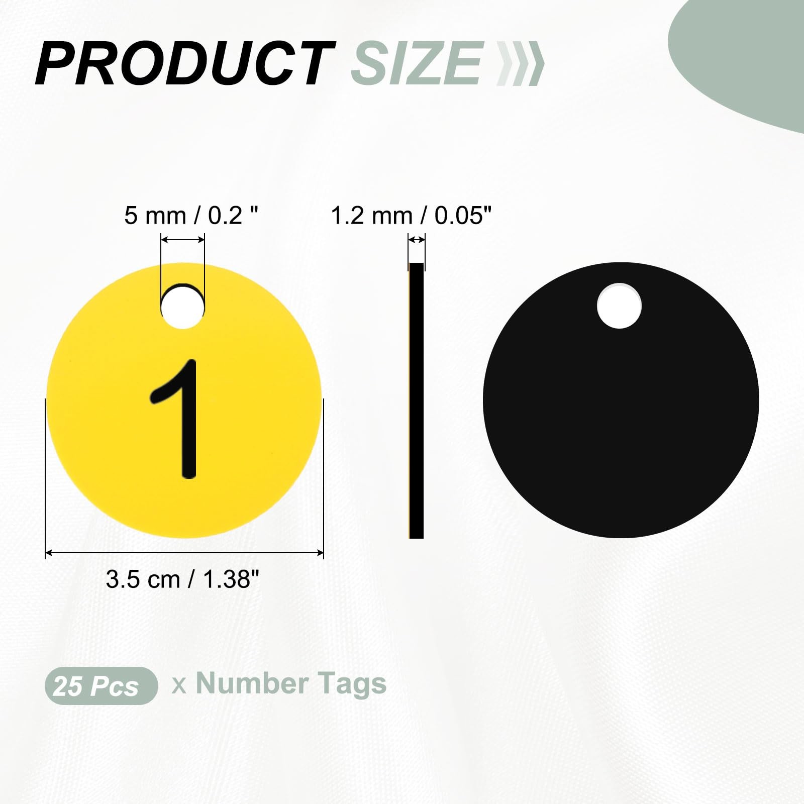 1-25 Number Tags, 25Pcs Round ID Number Key Tags Plastic Numbered Keychain fo…