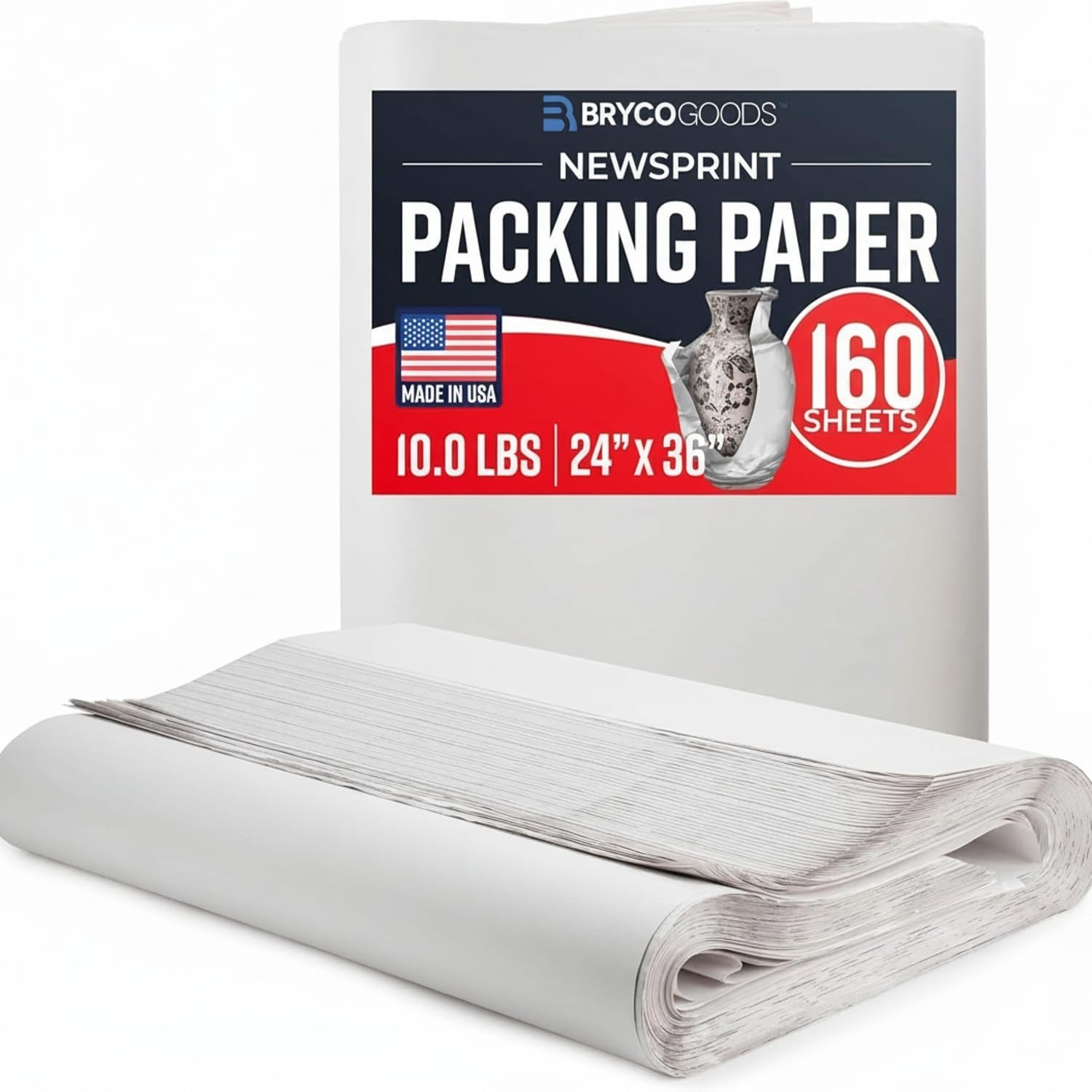 Essential 24″ x 36″ Newsprint Packing Paper – 160 Sheets for Effortless Moving